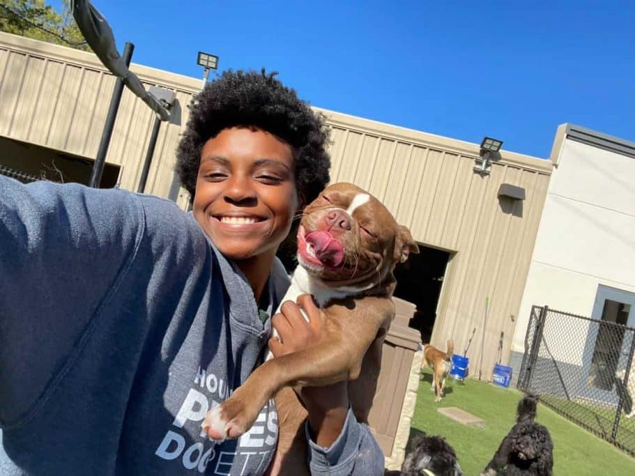 Parent and dog leaving for vacation